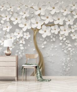 Custom White Tree Photomural wallpaper design - DCWM0016652