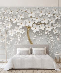 Alternative view of Custom White Tree Photomural wallpaper design - DCWM0016652