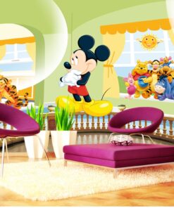 Alternative view of Mickey and Winnie-the-Pooh Kids Custom Photomural wallpaper design - DCWM0095339