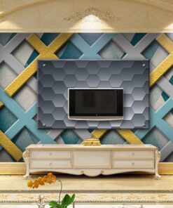 Green and Grey Patterned Custom Photomural wallpaper design - DCWM0375164