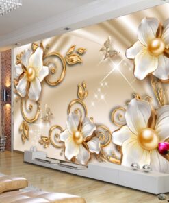 Luxury Gold Floral Custom Photomural wallpaper design - DCWM0398830