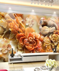 3D colourful Jade Custom Photomural wallpaper design - DC1910420030
