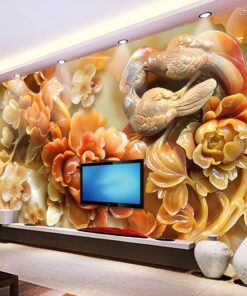 Alternative view of 3D colourful Jade Custom Photomural wallpaper design - DC1910420030