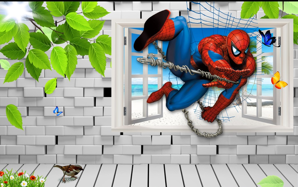 Spiderman Kiddies 3D / 5D / 8D wall murals / custom wallpaper - DCWM2006122  - Decor City