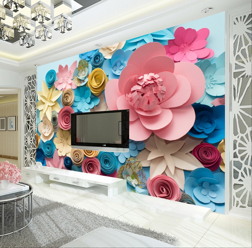 Multicolour Floral Design 3D / 5D / 8D wall murals / custom wallpaper -  DCWM20061316 - Decor City