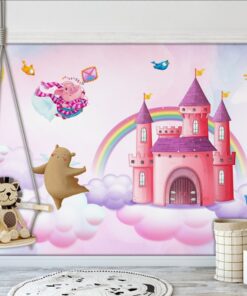 Alternative view of Pink Kiddies Castle 3D / 5D / 8D wall murals / custom wallpaper - DCWM20061320