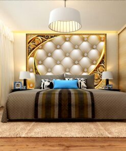 Alternative view of Diamonds on Leather effect background 3D / 5D / 8D wall murals / custom wallpaper - DCWM20061332