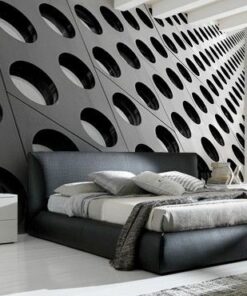 Black geometric Circles 3D / 5D / 8D wall murals / custom wallpaper - DCWM20061350