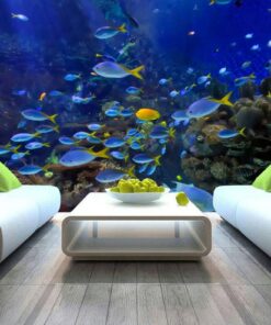 Fishes in blue underwater coral reef 3D / 5D / 8D wall murals / custom wallpaper - DCWM20061356