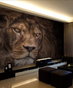 Fierce Lion head 3D / 5D / 8D wall murals / custom wallpaper - DCWM20061357