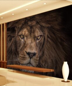 Alternative view of Fierce Lion head 3D / 5D / 8D wall murals / custom wallpaper - DCWM20061357