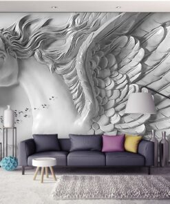 Embossed Pegasus on a wall 3D / 5D / 8D wall murals / custom wallpaper design - DCWM20061368