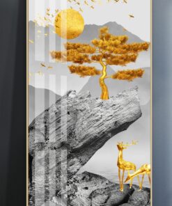 Alternative view of Abstract stone mountains and rivers decorative canvas print wall frames - DCCF2010630778