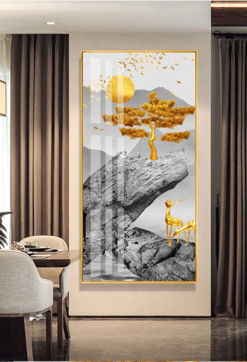 Abstract stone mountains and rivers decorative canvas print wall frames - DCCF2010630778