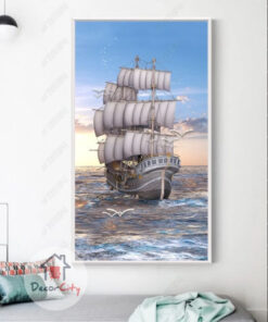 European-style high-definition hand-painted smooth sailing sea canvas print wall frames - DCCF2019269662