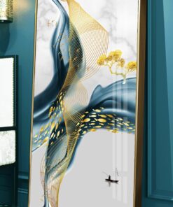 Gold abstract ribbon landscape decorative canvas print wall frames - DCCF2010637996