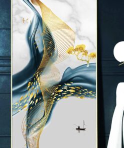 Alternative view of Gold abstract ribbon landscape decorative canvas print wall frames - DCCF2010637996