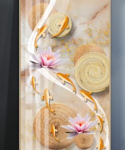 Alternative view of Gold fish on marble background decorative canvas print wall frames - DCCF2010599097