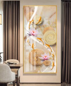 Gold fish on marble background decorative canvas print wall frames - DCCF2010599097