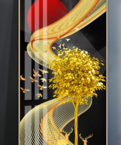 Alternative view of Golden black elk fortune tree decorative canvas print wall frames - DCCF2010630367