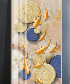 Alternative view of Golden rings nine fish Crystal decorative canvas print wall frames - DCCF2010599093