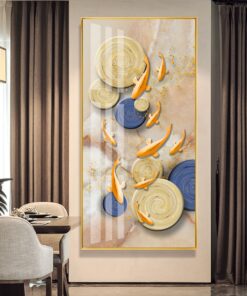 Golden rings nine fish Crystal decorative canvas print wall frames - DCCF2010599093