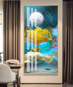 Green tree, Blue Sky and Sea decorative canvas print wall frames - DCCF2010602957