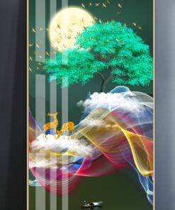 Alternative view of Green wealth tree, Green sky decorative canvas print wall frames - DCCF2010602244