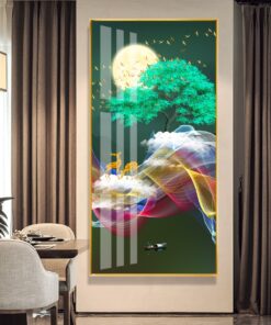 Green wealth tree, Green sky decorative canvas print wall frames - DCCF2010602244