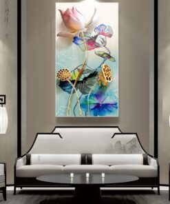 Alternative view of Lotus abstract three-dimensional decorative canvas print wall frames - DCCF2010009279
