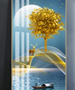 Alternative view of Luxury, abstract lines, wealth, elk, fortune decorative canvas print wall frames - DCCF2010498667