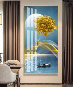 Luxury, abstract lines, wealth, elk, fortune decorative canvas print wall frames - DCCF2010498667