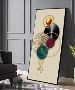 Luxury crystal circle three dimensional decorative canvas print wall frames - DCCF2010640344