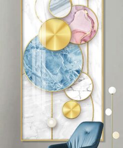 Alternative view of Luxury geometry watercolor marble gold crystal decorative canvas print wall frames - DCCF2010630644