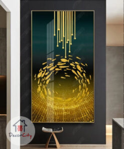 Modern luxury abstract golden fish decorative canvas print wall frames - DCCF2023857815
