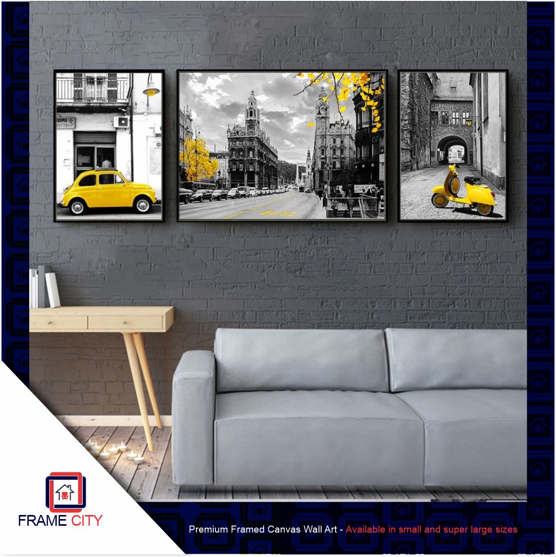 FC3PVS000051a - Premium 3 piece Framed Canvas Wall Art Produced and Made by Decor City Nigeria.